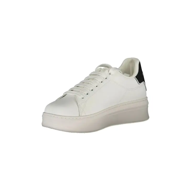 Scarpe Sneakers Donna Bianco con Doppio Laccio Loggato miniatura 3