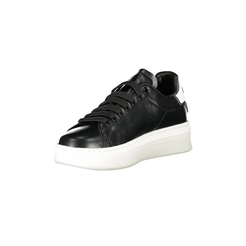 Scarpe Sneakers Donna Nere con Dettagli a Contrasto Nero miniatura 3
