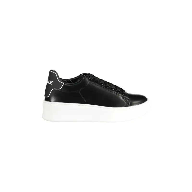 Scarpe Sneakers Donna Nere con Doppio Laccio e Logo Nero
