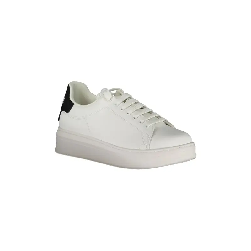 Scarpe Sneakers Uomo Bianche con Dettagli a Contrasto Bianco miniatura 2