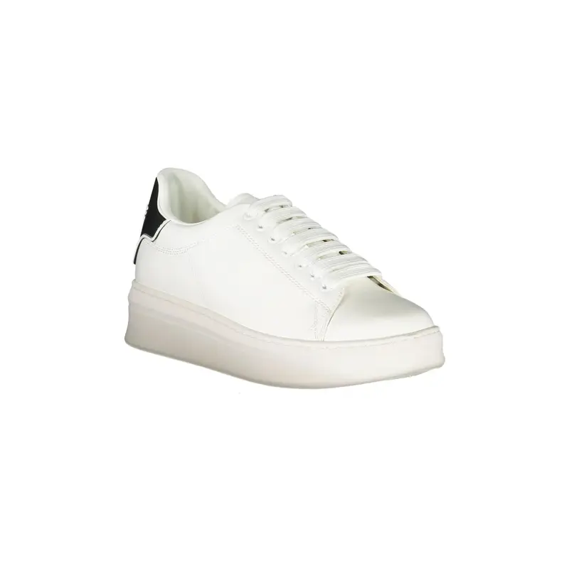 Scarpe Sneakers Uomo Bianche con Dettagli a Contrasto Bianco miniatura 2
