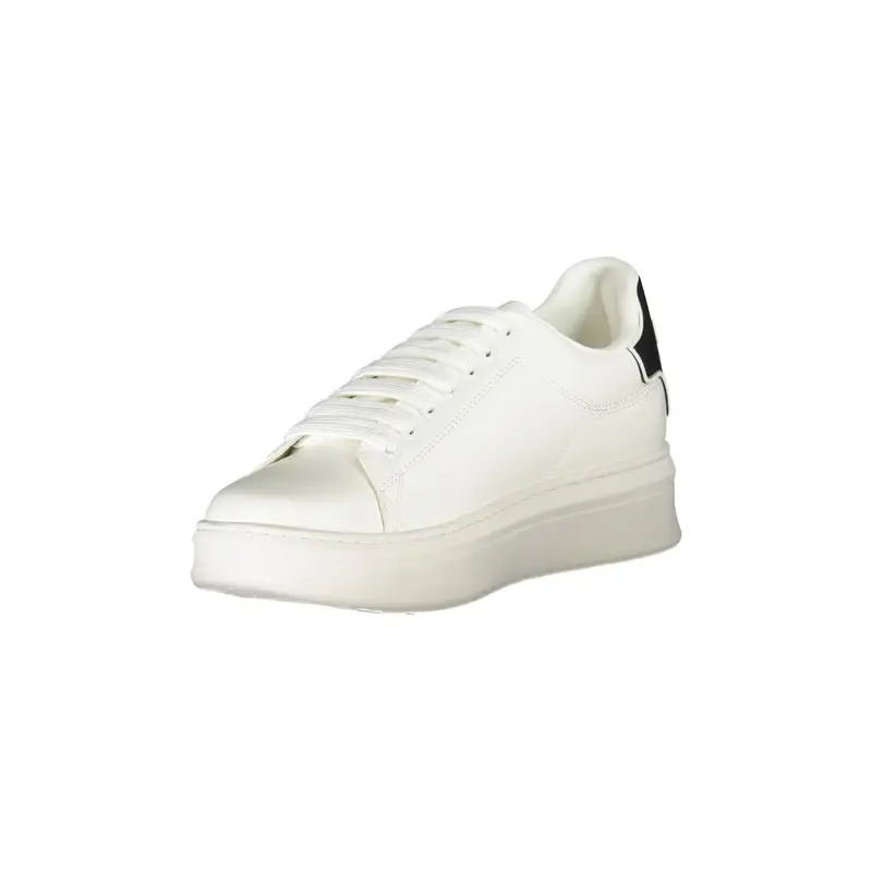 Scarpe Sneakers Uomo Bianche con Dettagli a Contrasto Bianco miniatura 3