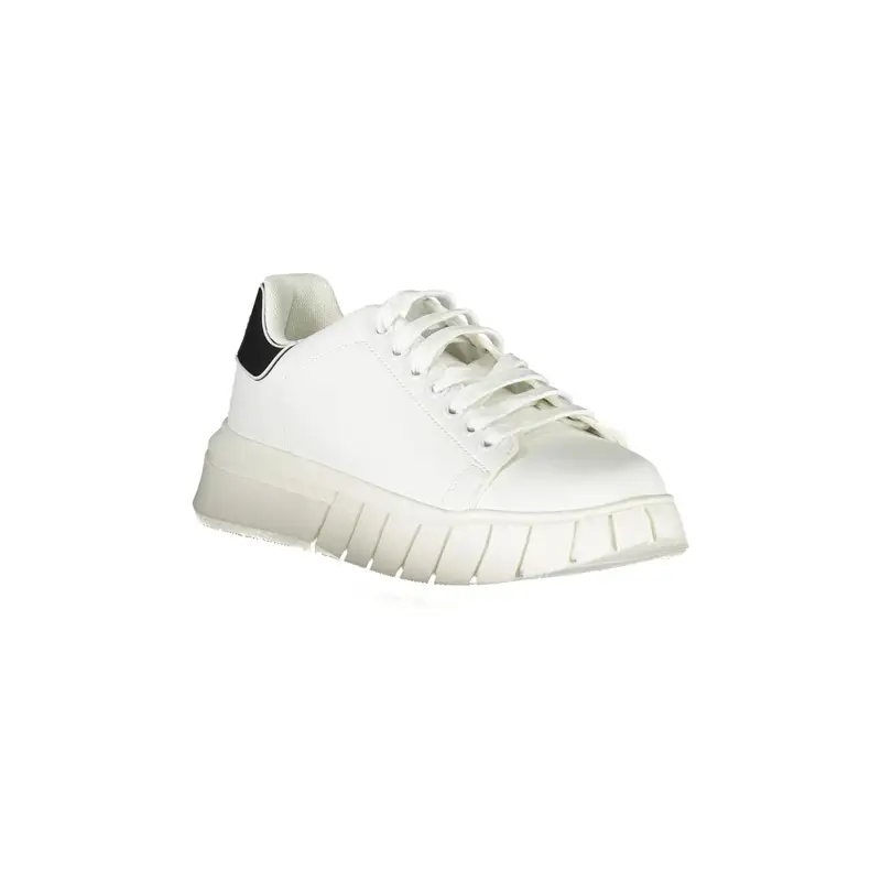 Scarpe Sneakers Uomo Bianche con Dettagli a Contrasto Bianco miniatura 2