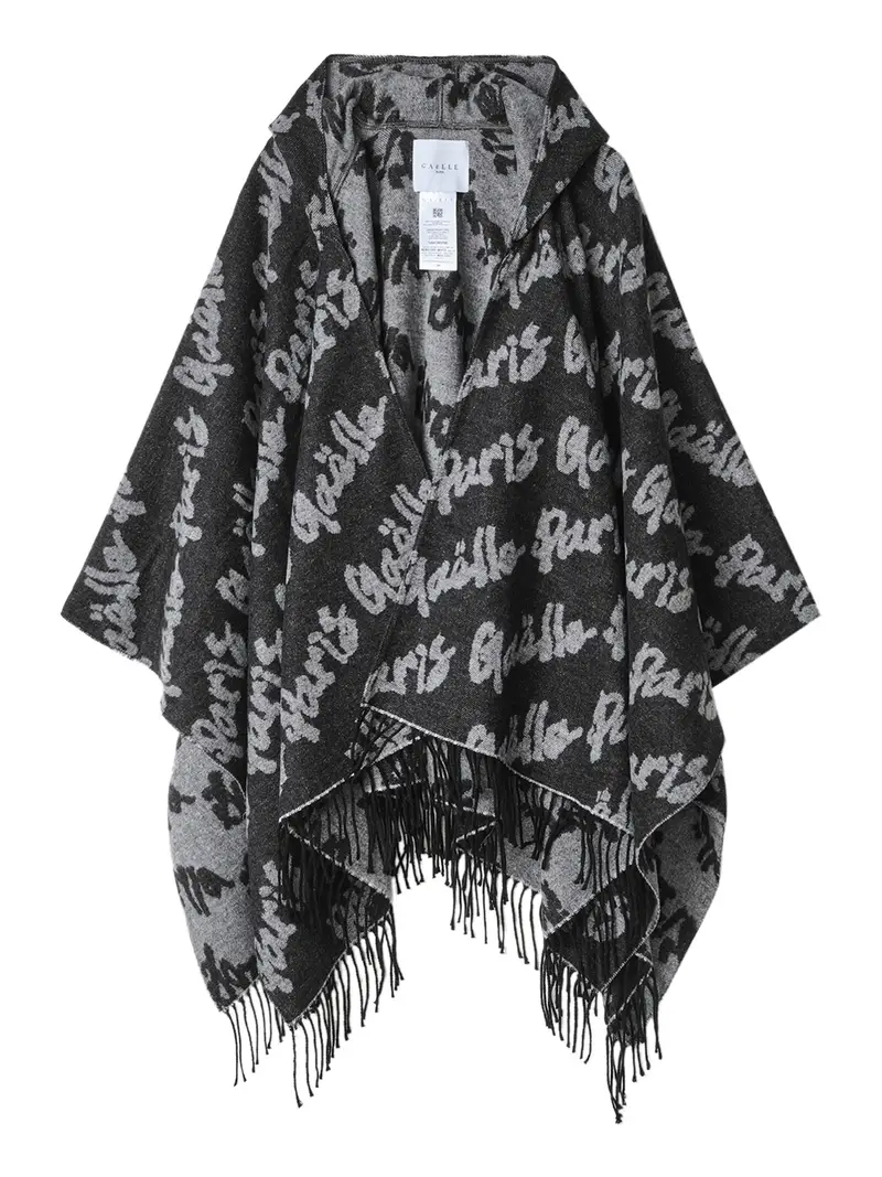poncho gaelle allover jacquard da donna - nero