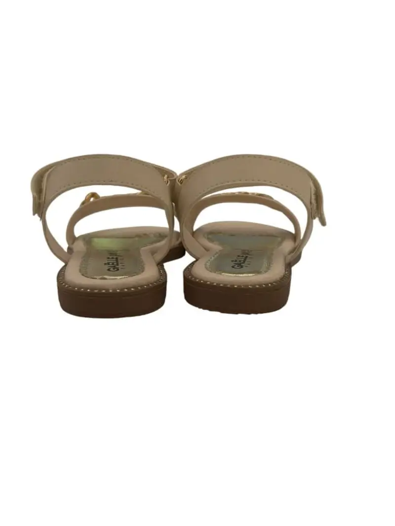 Gaelle scarpe beige bambina sandalo in ecopelle dettagli oro sul davanti miniatura 3