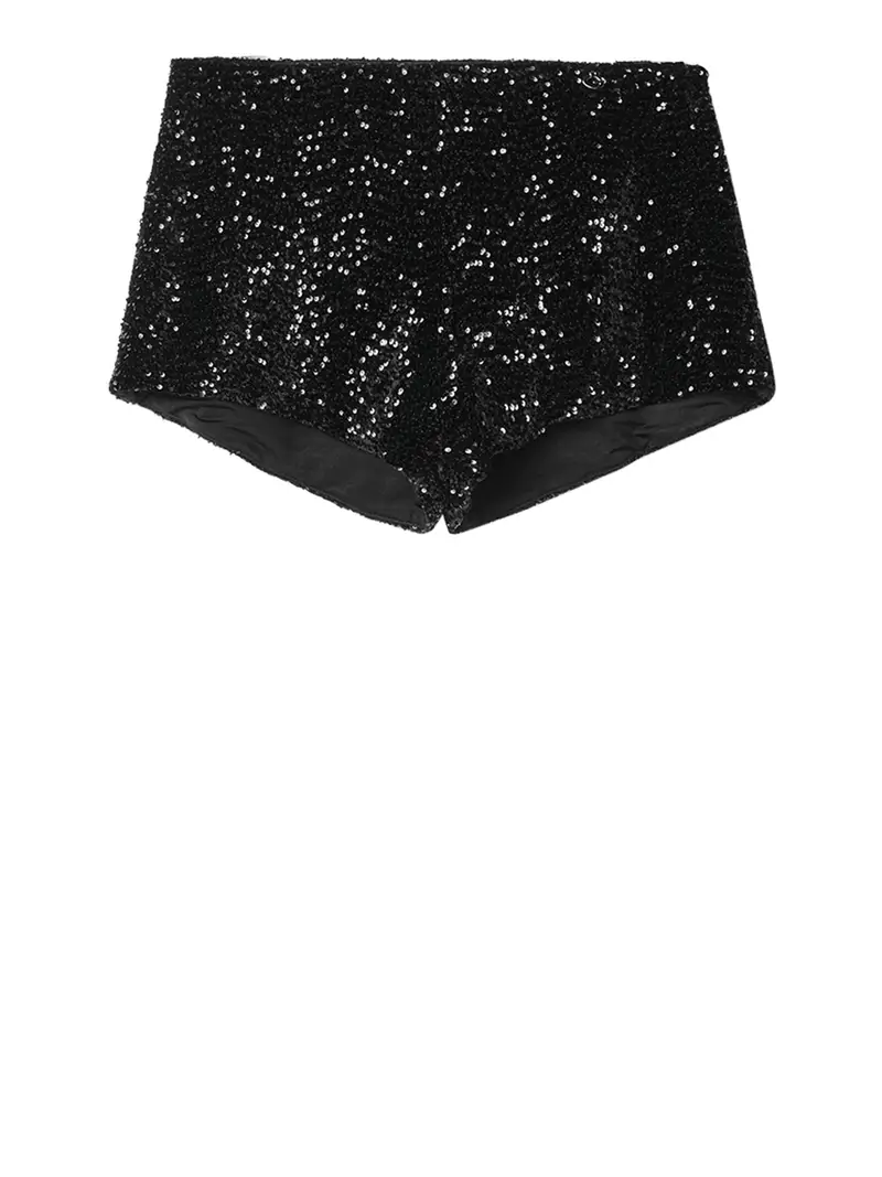 shorts gaelle paillettes da donna - nero