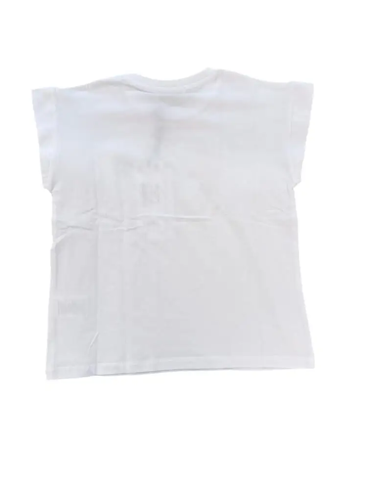 tshirt bianca bambina logo multicolor miniatura 2