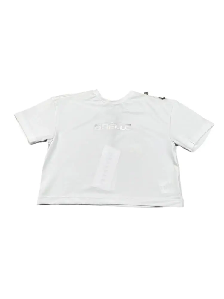 tshirt bianca donna logo sul davanti