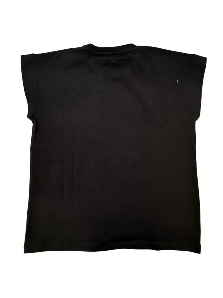 tshirt nera bambina logo multicolor miniatura 2