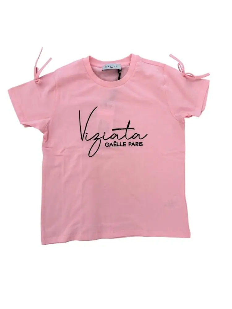 tshirt rosa bambina maxi logo