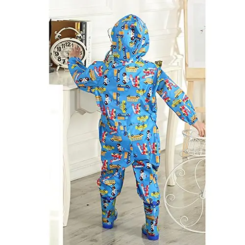 Gagacity Pioggia Completo Bambini Pioggia Cappotto impermeabile Impermeabile in un Unico Pezzo 75 miniatura 3