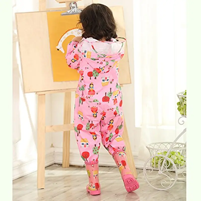 Gagacity Pioggia Completo Bambini Pioggia Cappotto Impermeabile Impermeabile in Un Unico Pezzo 75 miniatura 2