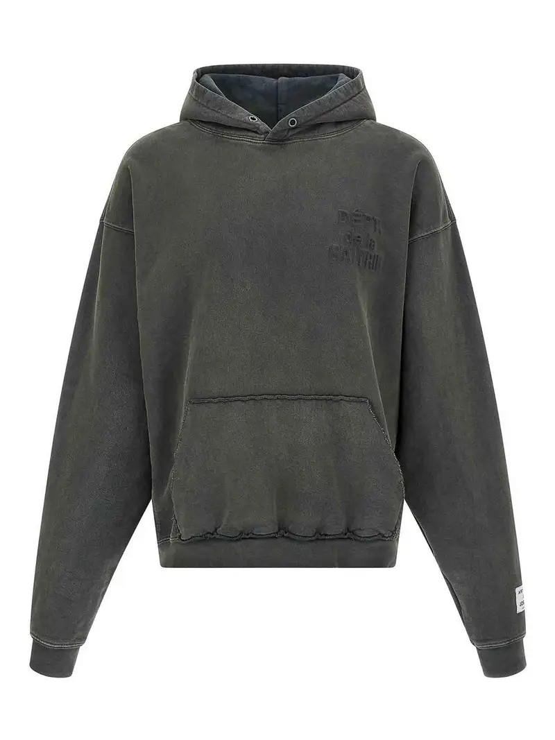 Felpa con logo in rilievo Grigio