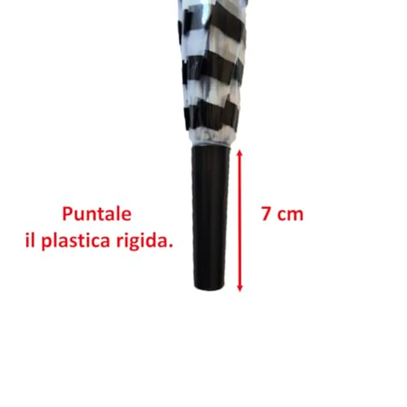 GALLOTTI Ombrello grande da pioggia con apertura automatica trasparente, Ombrello resistente e lungo 82 cm, ombrello pioggia a righe Celeste miniatura 2