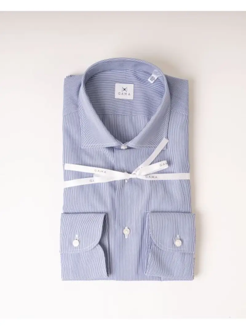 Camicia Millerighe Cotone Blu