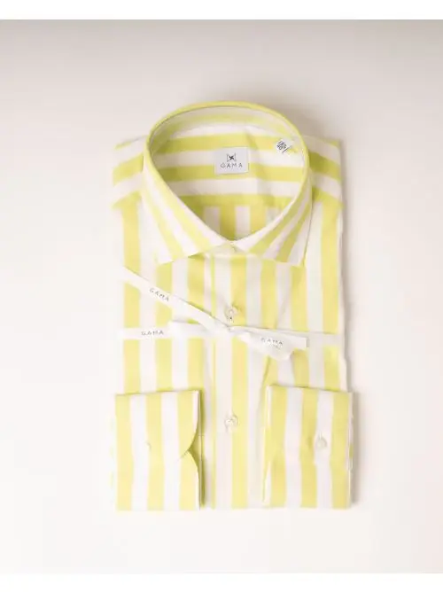 Camicia Riga Larga Cotone Lime Vario miniatura 2