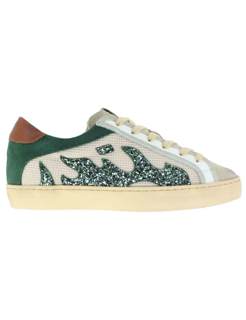 Sneakers donna Gamin in pelle e tessuto verde Donna 780134GM 025