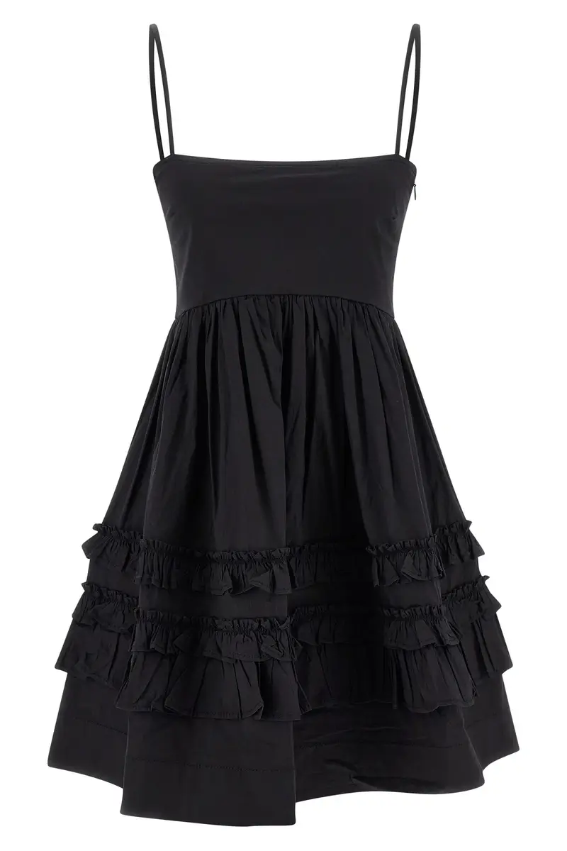 Abito Black Mini Frill Nero