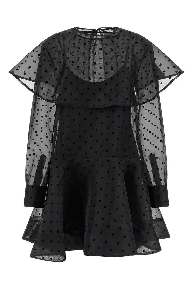 Abito Black Organza Circle Collar Nero