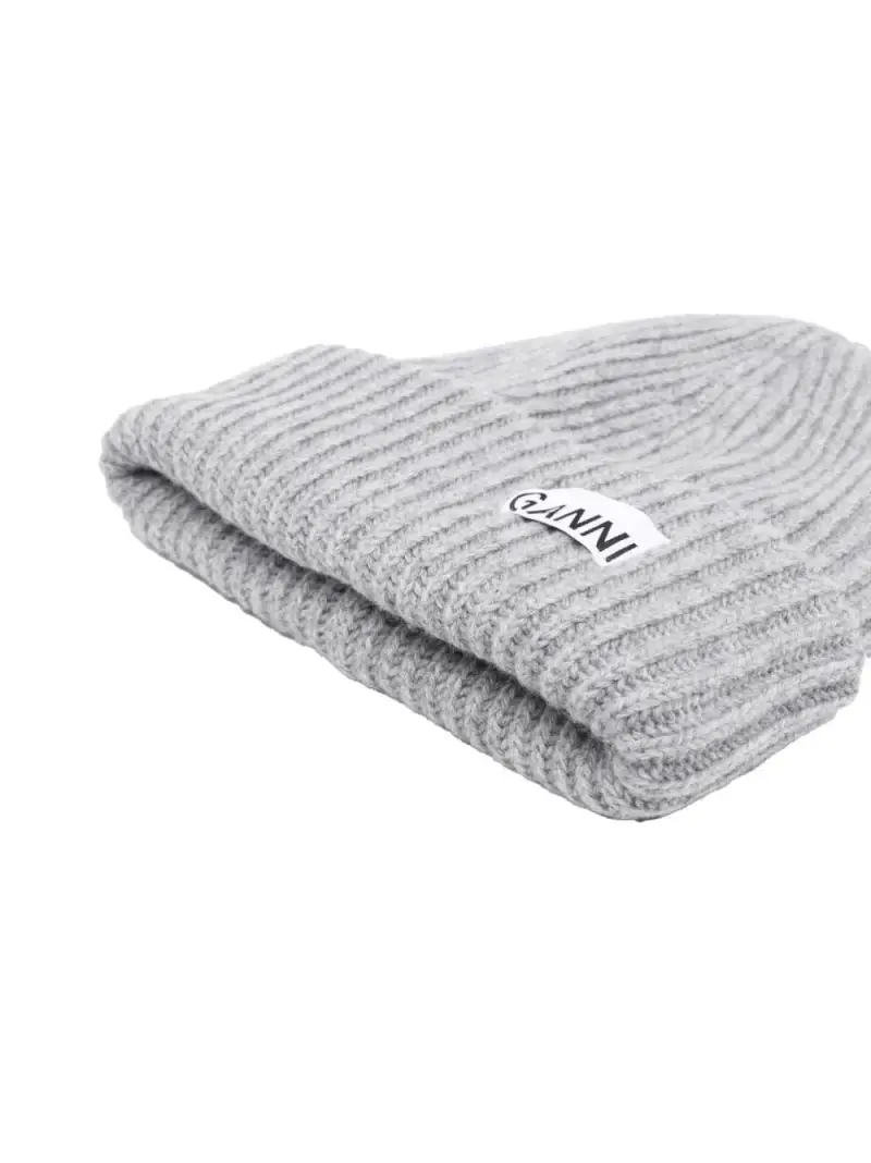 Berretto a coste con applicazione NERO miniatura 2