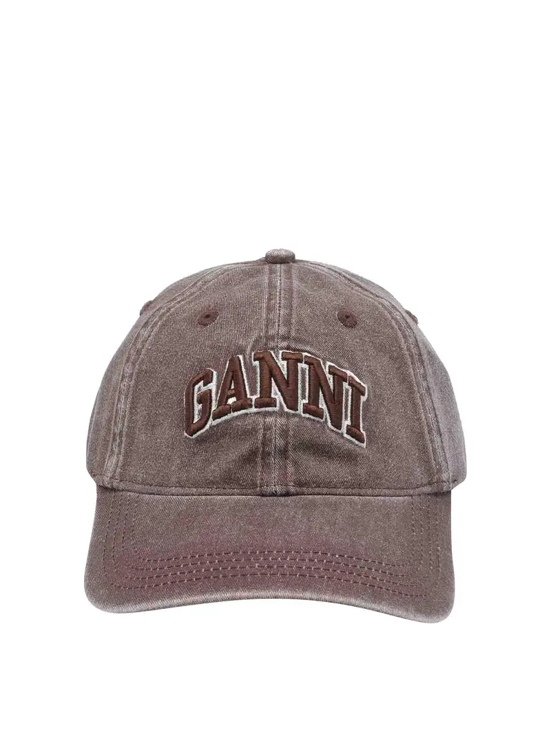 Berretto da baseball con logo marrone