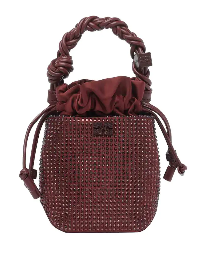 Borsa a secchiello Mini Strass Bou Rosso