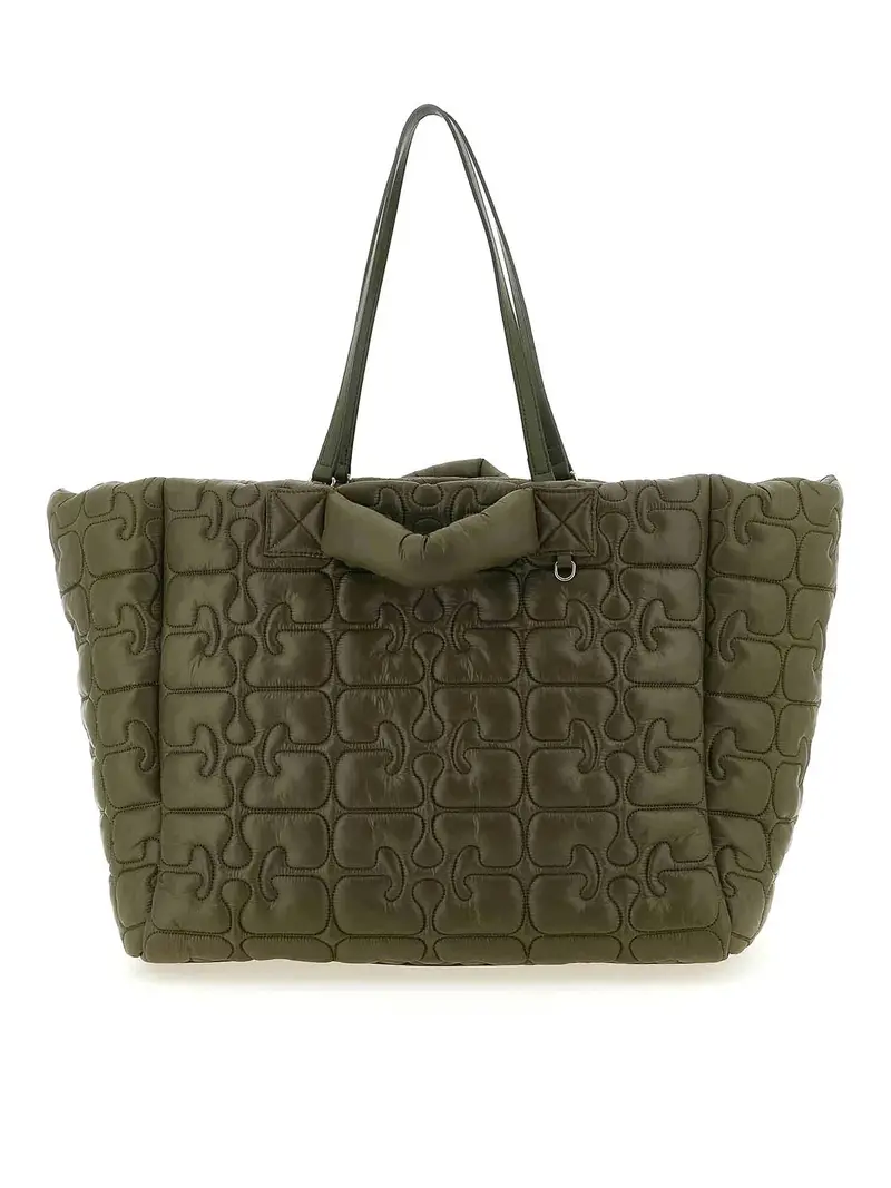 Borsa shopping Re-Tech Xxl trapuntata Verde