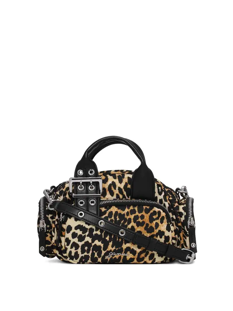 Borsa tote leopardata Multicolore