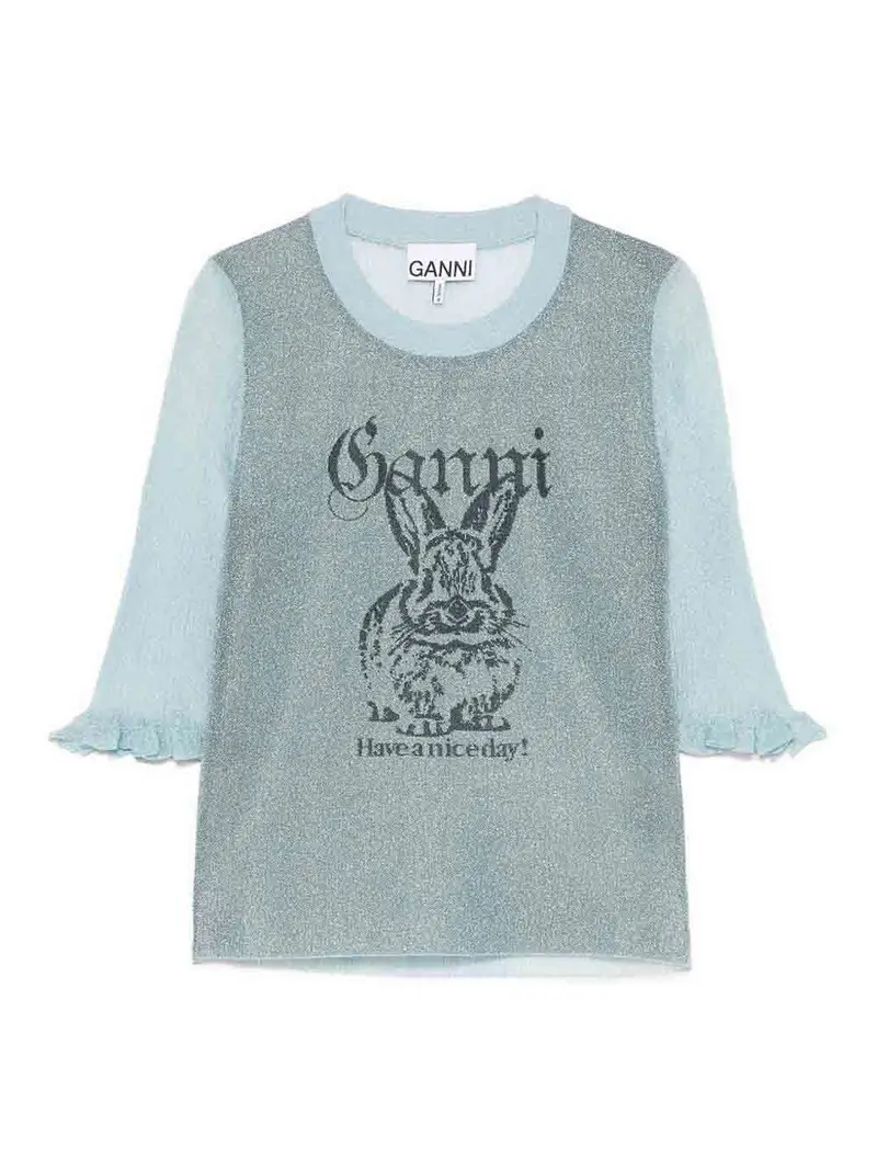 Ganni Top Blu 3381945