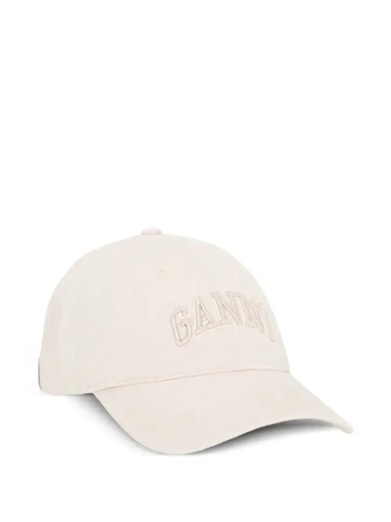 Ganni Cappello Baseball beige in Cotone
