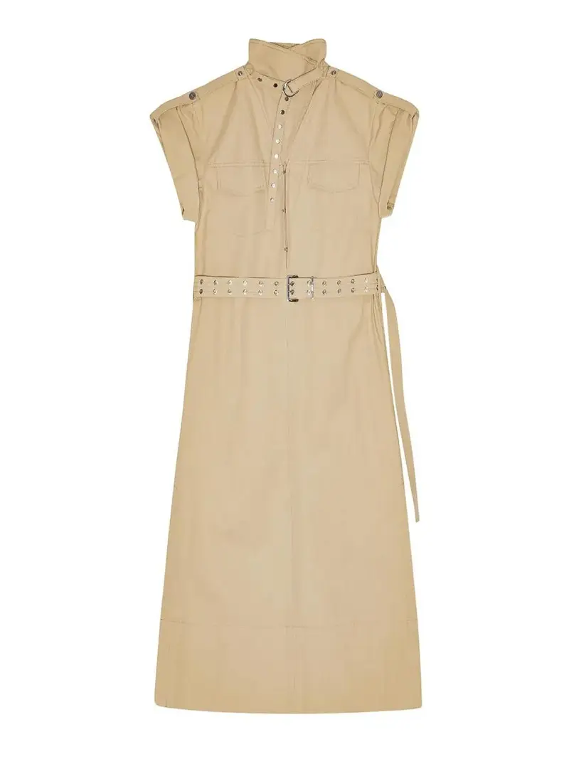 Classic Summer Sutuit Cowl Neck Long Dress Beige