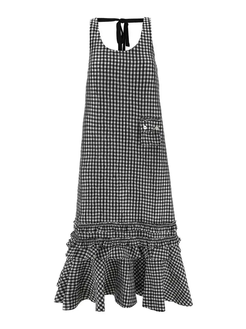 Controlla il vestito lungo Nero