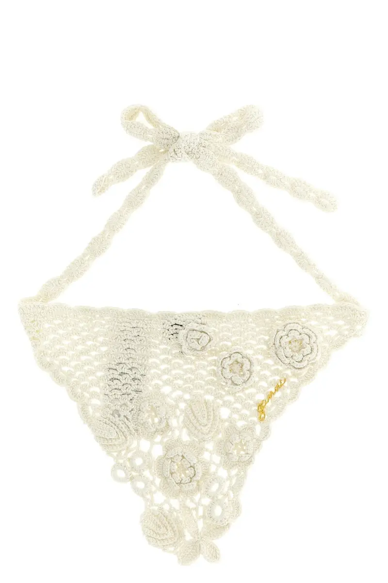 Foulard Da Testa Cotton Crochet Bianco