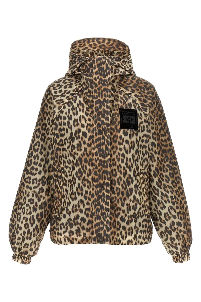 Giacca A Vento 'Leopard Print Nylon' Multi