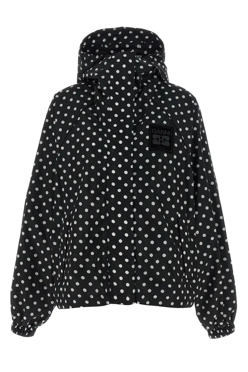 Giacca A Vento Pois Bianco