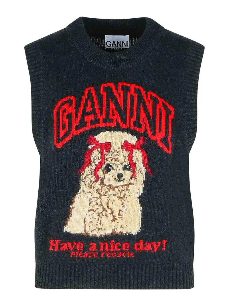 Ganni Gilet Nero 4232476