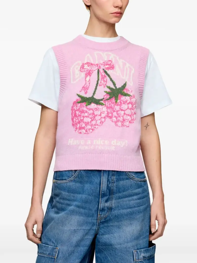 Ganni Gilet Rosa 4325116 miniatura 4