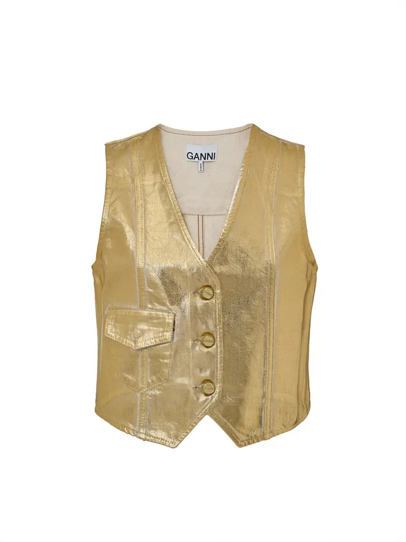 Ganni Gilet Oro 2701582