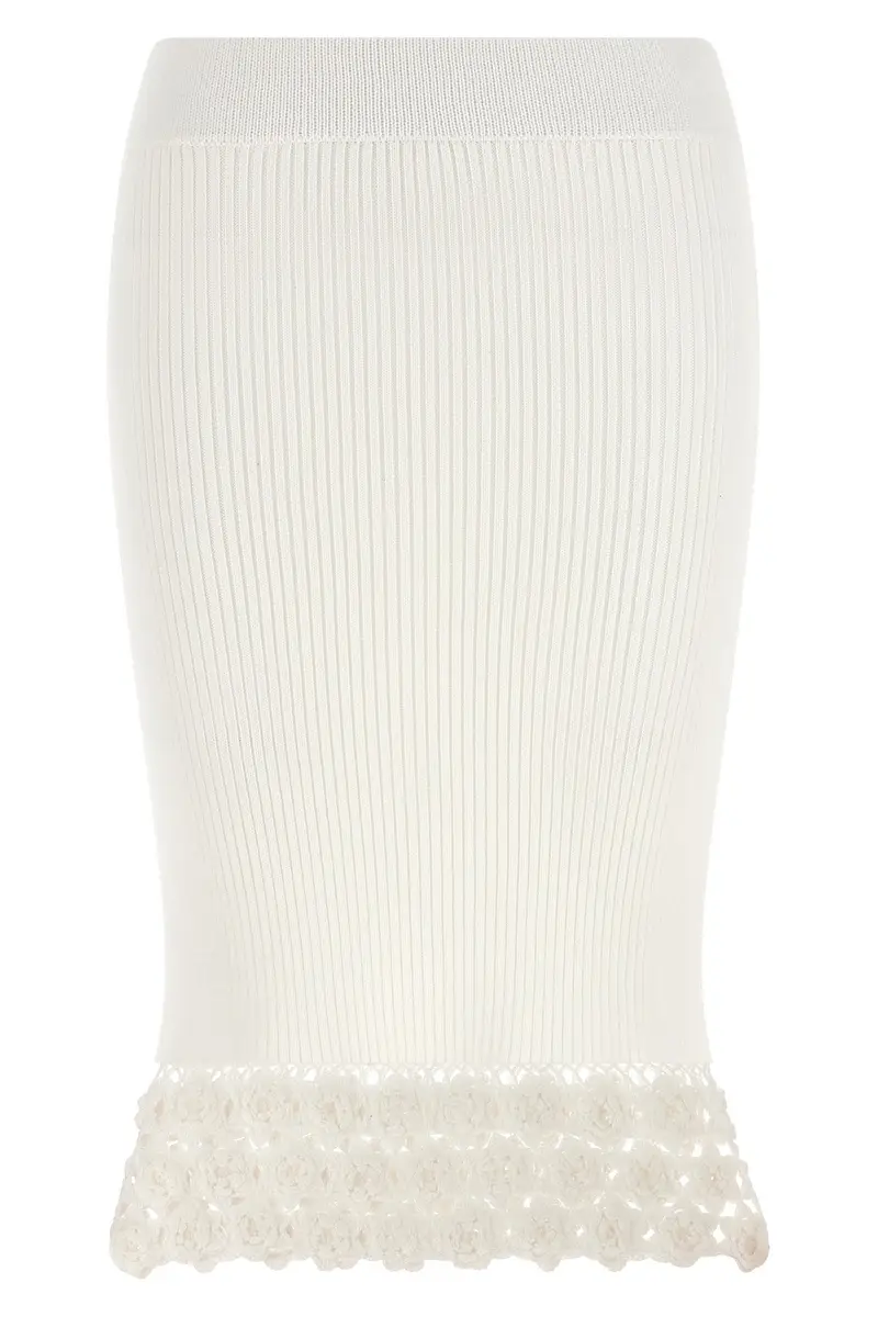 Gonna Cotton Crochet Bianco