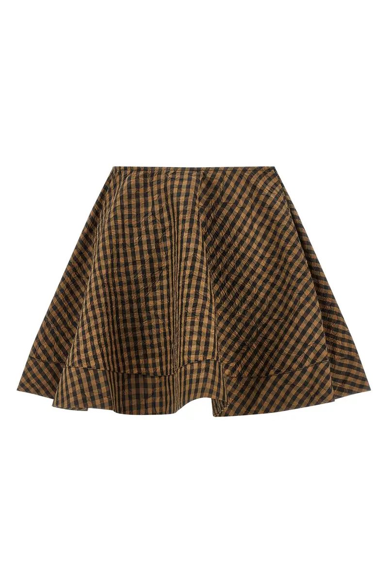 Gonna 'Crinckled Taffetà' Marrone