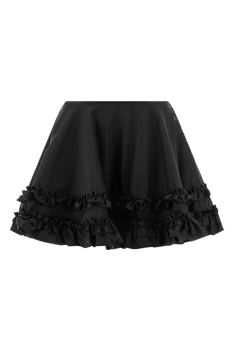 Gonna Duchesse Nylon Mini Frill Nero