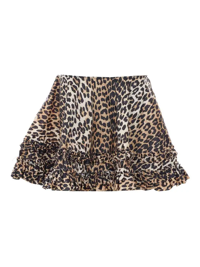 Gonna in duchesse stampata Beige