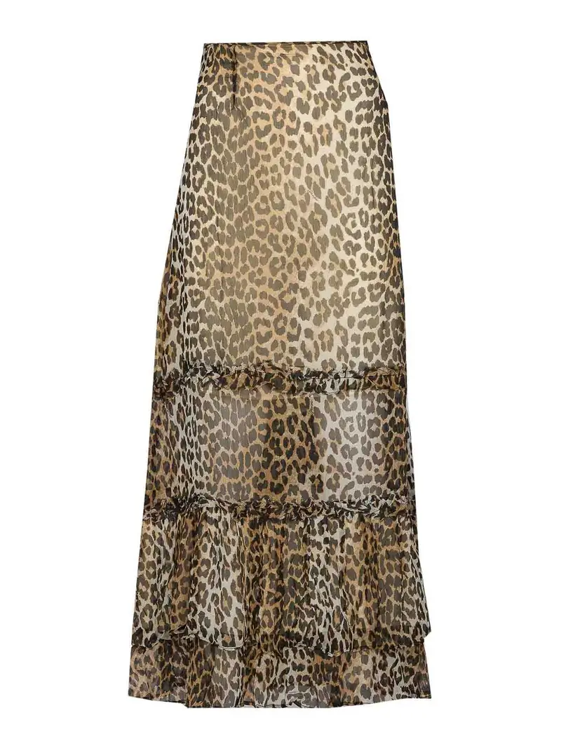 Gonna leopardo Marrone