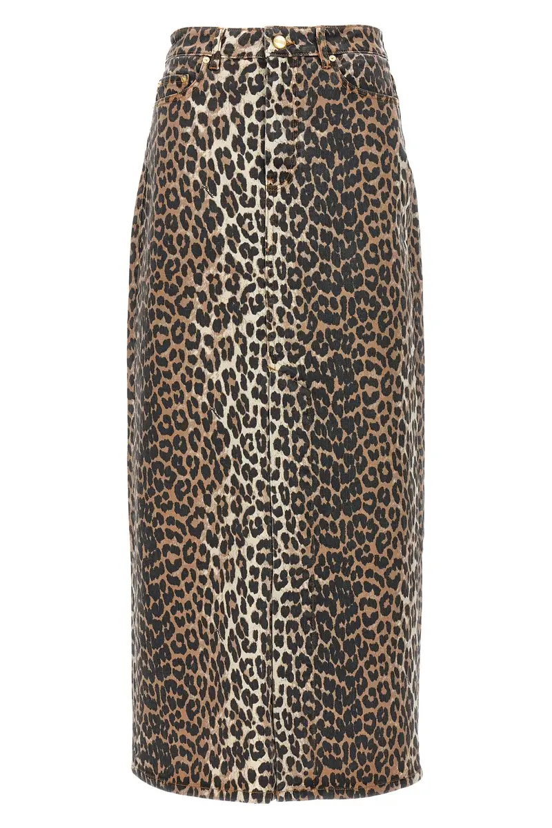 Gonna Lunga Animalier Marrone