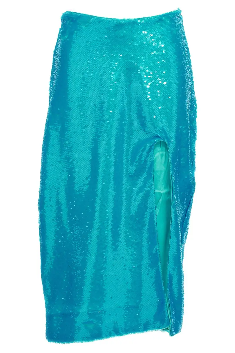 Gonna Midi Paillettes Azzurro