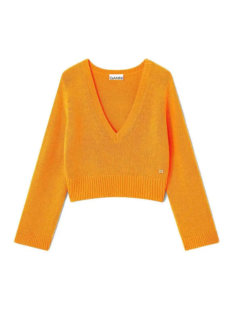 Maglione con scollo a V Arancione