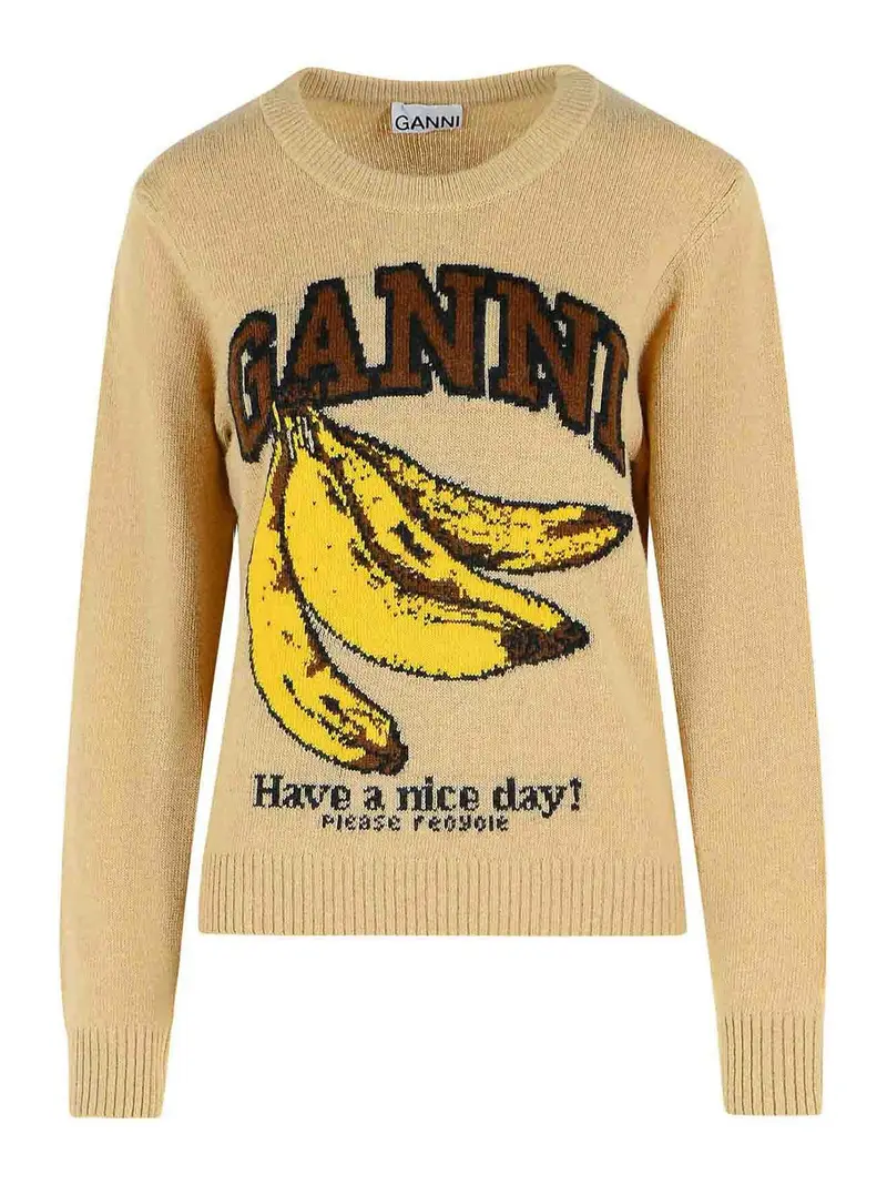 Maglione in misto lana beige