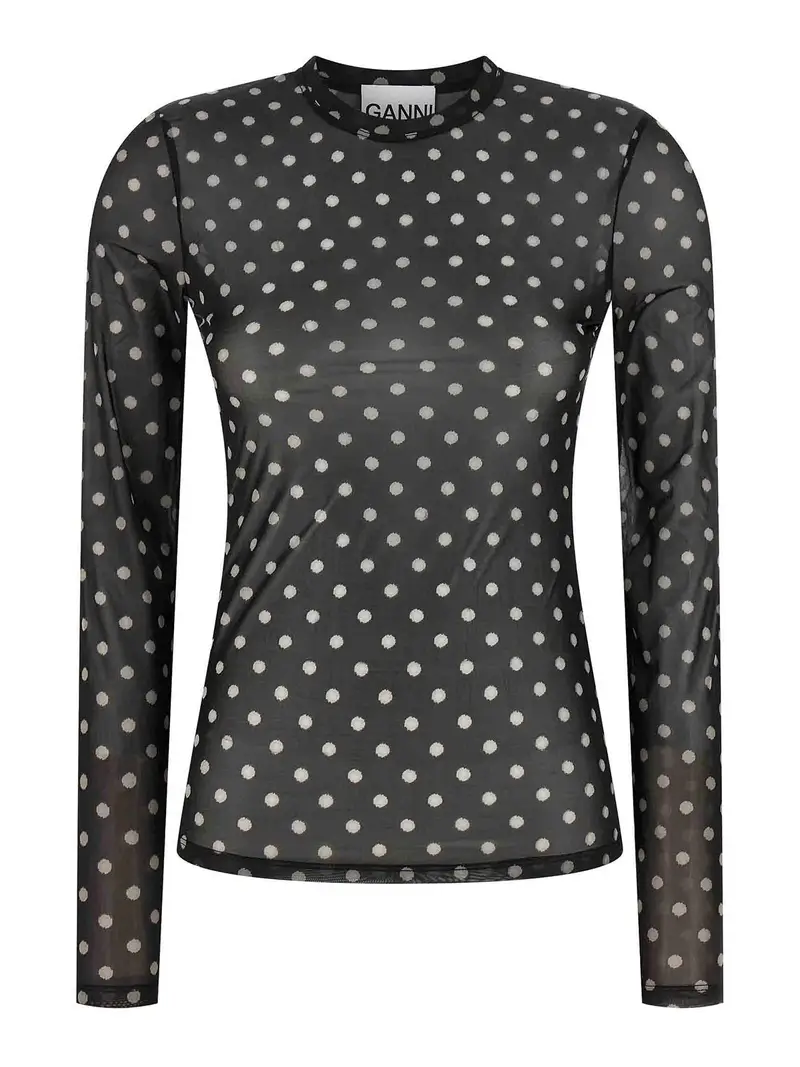 Maglione trasparente stampato Nero