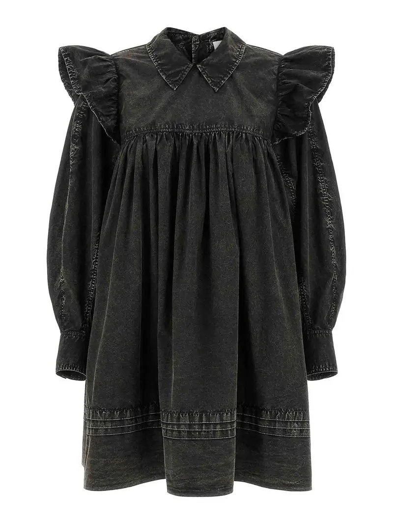 Mini Vestito chemisier nero lavato