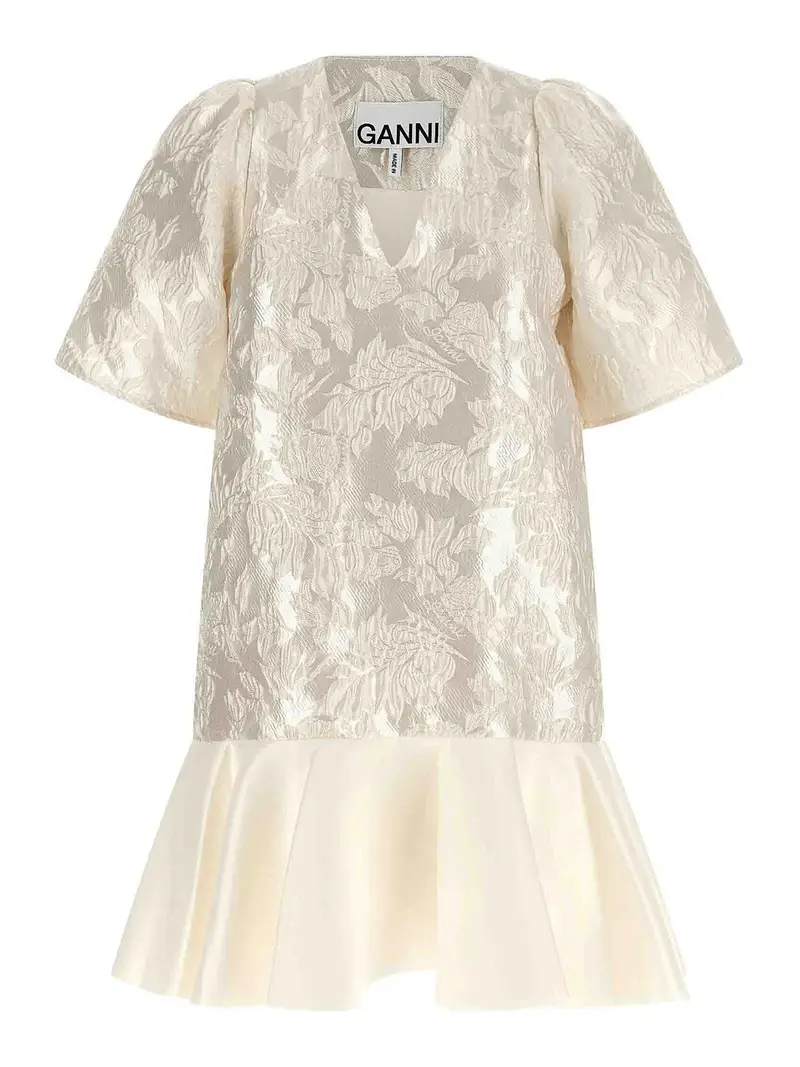 Mini Vestito cloque in raso Bianco